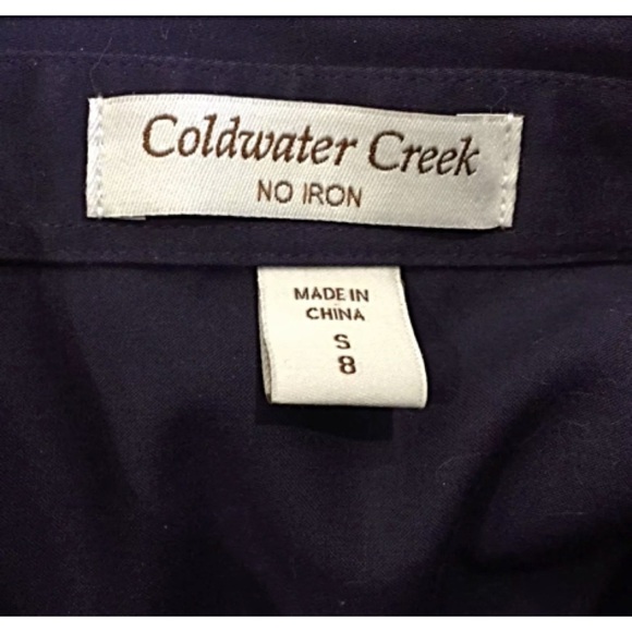 COLDWATER CREEK Sz 8 Eggplant Sateen Shirt - Picture 5 of 6